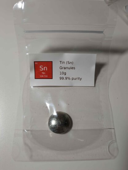 Pure tin, element 50, purity of 99.99%. Labeled bags, 10g+ - Image 2